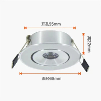 LED Ceiling Downlight 1W 3W AC90-260V Recessed LED Spot Light Led Bulb Cutout 50mm With Driver