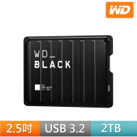 【WD 威騰】BLACK黑標 P10 Game Drive 2TB 2.5吋行動硬碟(WDBA2W0020BBK-WES1)