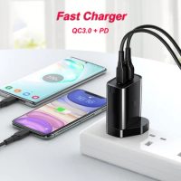 20W QC+PD Quick Charger USB 3.0 Type C Charge for iPhone 13 12 11 Pro Max Mini XS X XR SE Samsung S22 S21 S20 Ultra A52S Adapter