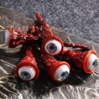 Halloween Ripped Out Eyeball Horror Prop Realistic Life Bloody Ripped Out Eyeball Scary Decorate Cosplay Party Costume Props