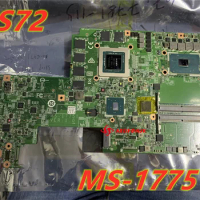MS-17751 REV 1.0 FOR MSI MS-1775 GS72 LAPTOP Motherboard With I7-6700HQ CPU AND GTX970M GPU 100% Tests Work