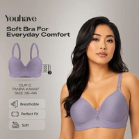 You've (YouHave) BH Wanita Bra Wanita Cup Jumbo Besar D BH Tanpa Kawat 100037 Pink 46