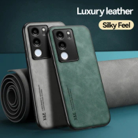 Luxury Retro Leather Case for VIVO V29 5G V29 Lite 5G Soft Silicone+PC Shockproof Phone Back Cover for VIVO V27 5G V25e