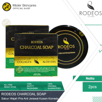 Paket Rodeos 2 Charcoal Soap + Soap Case Sabun Wajah Pria Original