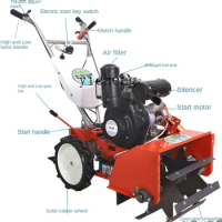 ZC Four-Wheel Drive Diesel Weeding Machine Small Multi-Functional Farmland Weeding and Ditching