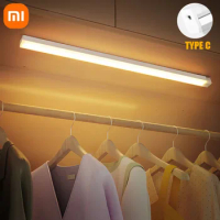 Xiaomi 3 Colors LED Night Light With Motion Sensor Rechargeable USB Night Lamp Wireless Kitchen Cabinet Lamp For Bedroom Bedside