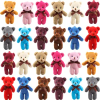 12Pcs/Lot Soft Stuffed Bear Plush Toys Mini Teddy Bear Dolls Toy Small Gift for Party Wedding Keychain Bag Pendant Teddy Doll