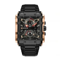 Expedition Square Chronograph Jam Tangan Pria [6757MCB] Black Rose Gold