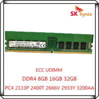 SK Hynix DDR4 8GB 16GB 32GB 2133P 2400T 2666V 2933Y 3200AA PC4 2Rx8 Pure ECC UDIMM RAM workstation Unbuffered Server memory