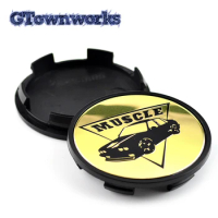 GTownworks1pc 65mm Muscle Car Wheel Center Cap Cover Rim Emblem Fit For BR3Z-1130-B Car Styling Accessories Parts black silver