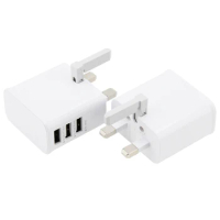 UK Plug 3 Ports USB Power AC Wall Charger Travel Adapter For iPhone iPad Air Mini for Samsung Galaxy S4 S5 Note 3 Xiaomi 300pcs