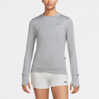 Nike 長袖 Element 女款 灰 跑步 拇指孔 緊身 口袋 反光 輕量 上衣 CU3278-084