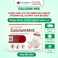 Canxi hữu cơ Calcium Mix Bổ sung Canxi tảo biển đỏ, Magie, Vitamin D3, K2-Mk7 Cho bà Bầu ( Hộp 60 vi