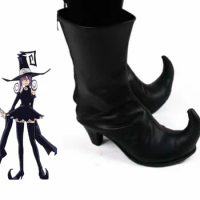 Anime Cosplay soul eater Blair Boots cosplay black soul eater Blair Shoes Halloween Costume Prop