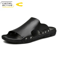 Camel Active 2019 New Men Slippers Split Leather Men Beach Shoes Brand Men Casual Shoes Men Slippers Sneakers Summer Shoes