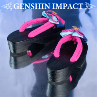 SEVEN Cosplay Presale Game Genshin Impact Kamisato Ayaka Cosplay Shoes Kimono Clogs
