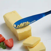 Color Baking Scraper Kitchen Gadget Cheese Butter Perforated Tool Cheese Butter Knife Cream Decorative Knife Creative 1pc Holes