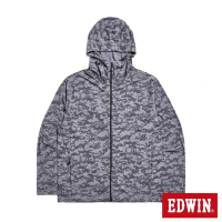 EDWIN 涼感系列 涼感纖維連帽外套-男-黑灰色