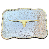 Western Cowboy Rodeo Belt Buckle for Men Fashion Gold Bull Head Design Metal Male Hebilla Cinturon Hombre Dropshipping