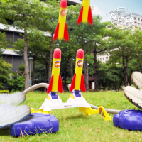 【TOY PLANET 玩具星球】腳踩衝天火箭(雙發射器+16支火箭) 戶外露營玩具