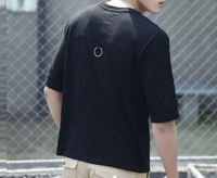 FINDSENSE MD 韓國 時尚潮 男 休閒寬鬆 純色素面 鐵環裝飾 短袖T恤 特色短T 學生T