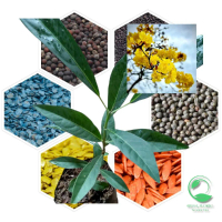 Vas Batu Benih Bunga Sakura Kuning Tabebuya Fern Ornamen Pemurnian Udara Untuk Dekorasi Taman Minima