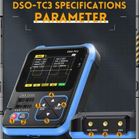 FNIRSI DSO-TC3 3in1 Multifunction Electronic Component Tester Transistor Tester Function Signal Generator 10MSa/s Sampling Rate