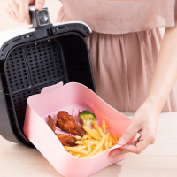 Airfryer Silicone Basket Square Silicone Tray for Airfryer Easy Clean Dish Liner Pizza Plate Grill Pan Mat Air Fryer Accessories