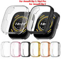 Full Cover Protective Case for Huami Amazfit Bip 5 Smart Watchband,Soft TPU Screen Protector for Amazfit Bip 3/3 Pro Accessories