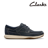 【Clarks】男鞋 Sailview Lace  縫線工藝設計3眼孔船型鞋 休閒便鞋(CLM76972C)