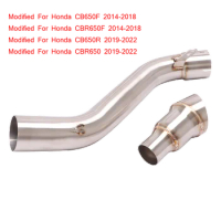 Motorcycle Middle Tube Link 60.5mm Exhaust Muffler Pipe System Modified For Honda CB650F CBR650F CBR650 CB650R