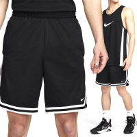 【NIKE 耐吉】DNA 男款 黑白色 速乾 網眼 基本款 滾邊 抽繩 籃球 運動 短褲 FN2652-010