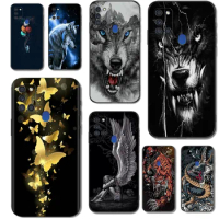 For Samsung A21S Case 6.5" Phone Back Cover For Samsung Galaxy A21s GalaxyA21s A 21s a217 black tpu case Tigers Animals Flowers