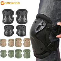 Military Tactical Multicam Knee and Elbow Pads, Skate Protective Pad Army Combat Airsoft Hunting Paintball Swat Outdoor Sports
