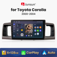 Junsun V1 AI Voice Wireless CarPlay Android Auto Radio for Toyota Corolla E130 E120 2000-2004 4G Car Multimedia GPS 2din
