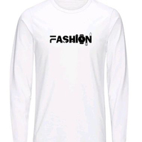 Baju Kaos Cewek Fashion Font Lengan Pendek Lengan Panjang Hitam Putih XL putih panjang