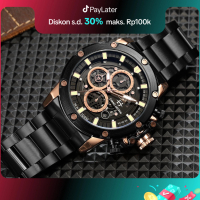 Evans Jayden Jam Tangan Pria 9570 Rantai Stainless Steel Chronograph Kaca Sapphire Water Resistant 1
