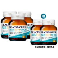 【BLACKMORES 澳佳寶】四倍金粹濃縮深海魚油 5入組(共150顆 孫語霙營養師代言 Omega-3 高濃度85% rTG型態)