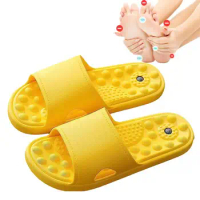 Acupressure Massage Slippers With Natural Stone Therapeutic Reflexology Sandals Foot Acupoint Massage Shiatsu Arch Pain