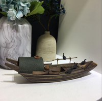 中國江南水鄉木船仿古紹興水鄉船烏篷船可以水中飄工藝品裝飾擺件