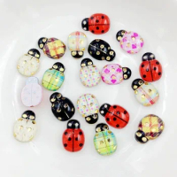 80Pcs Sequins Resin Ladybug Appliques DIY Scrapbook Crafts Jewelry Nail Art Patches Phone Shell Decor Materials Arts Accessories