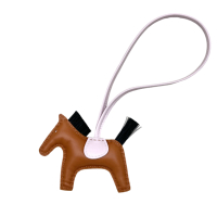 HERMES 愛馬仕 RODEO 小馬吊飾拼色（金棕/粉色/馬鬃毛）