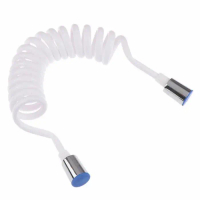Selang Shower Mandi Toilet Bidet Fleksibel Spring Hose Spiral 2 Meter - Putih