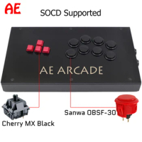 Keyboard Buttons Arcade Joystick Fight Stick For PS4/PS3/PC Sanwa OBSF-30 Cherry MX Black