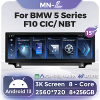 15" 3K QLED ID8 Android 13 Car dvd Radio Multimedia Video Player GPS For BMW 5 Series F10 F11 2010 - 2016 CIC NBT Carplay Auto