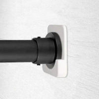 Universal Shower Curtain Rod Mount Holder For Wall Adhesive Shower Rod Tension Retainer No Drilling Stick On Screw Fixation