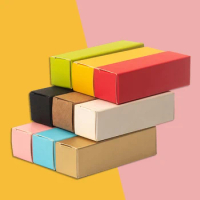 20pcs Paper Box Lipstick Package Kraft Gift Box Colored Cosmetic Packing Creative Small Perfume Bottle Package Blank Cardboard