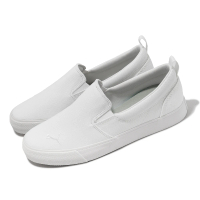 【PUMA】休閒鞋 Bari Slip On Comfort 女鞋 白 全白 帆布 懶人鞋(384629-01)