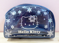 【震撼精品百貨】Hello Kitty 凱蒂貓 Hello Kitty日本SANRIO三麗鷗KITTY透明化妝包/筆袋-黑花黑*01064 震撼日式精品百貨
