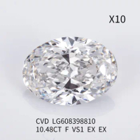 Messi Jewelry F VS1 10.48CT lab grown diamond CVD IGI certificate LG608398810 OV Diamonds Stone